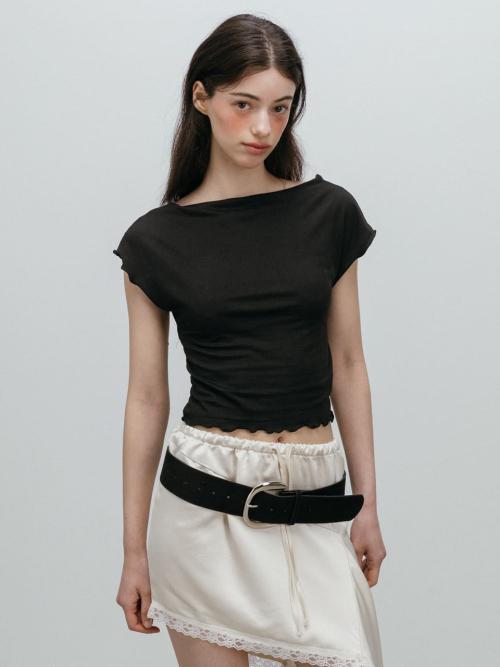 SOFT DRAPE T-SHIRT / BLACK