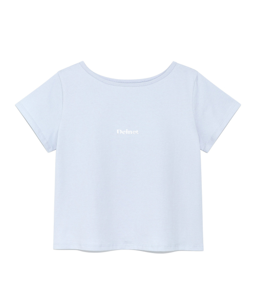 [YOON SOAP X DEINET] DEINET LOGO BOATNECK T-SHIRT IN SKY BLUE