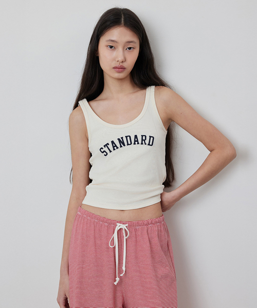 Standard Embroidery Sleeveless_TOP_Cream