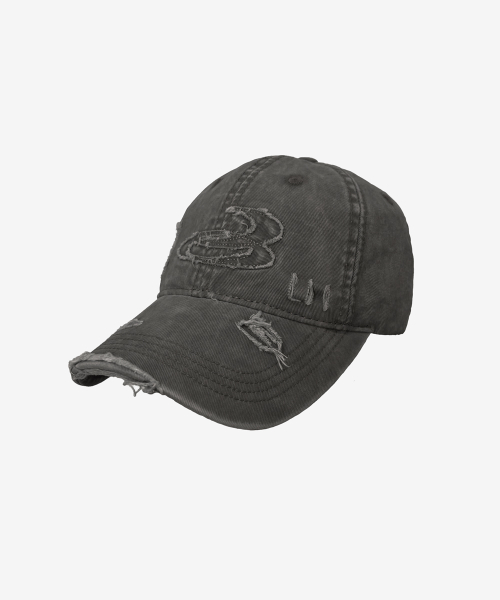 Offcut Distress Cap_Charcoal