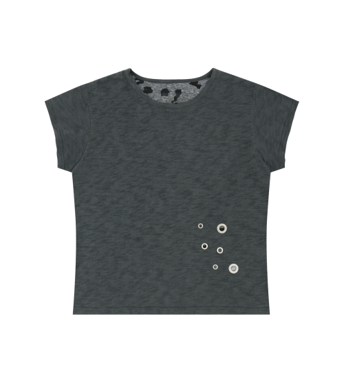 Grunge Claw Camo Eyelet Tee (Charcoal)