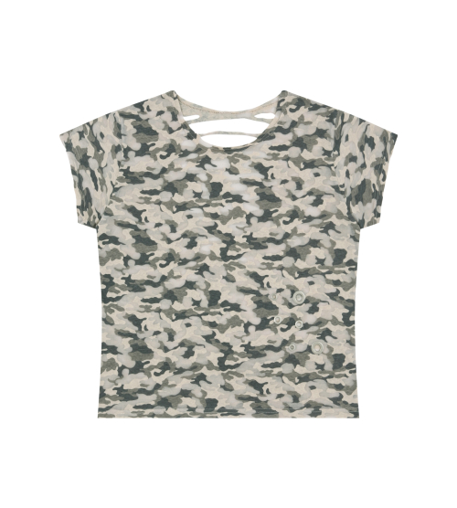 Camo Slash Eyelet Tee