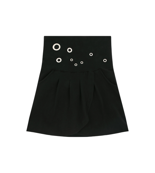 Eyelet 2 - Way Wrap Skirt (Black)