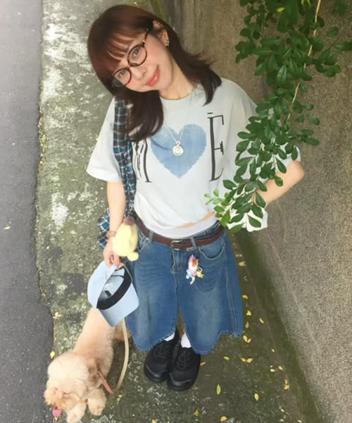 MÉ VINTAGE HEART OVERSIZED T-SHIRT / LIGHT GRAY