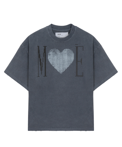 MÉ VINTAGE HEART OVERSIZED T-SHIRT / NAVY