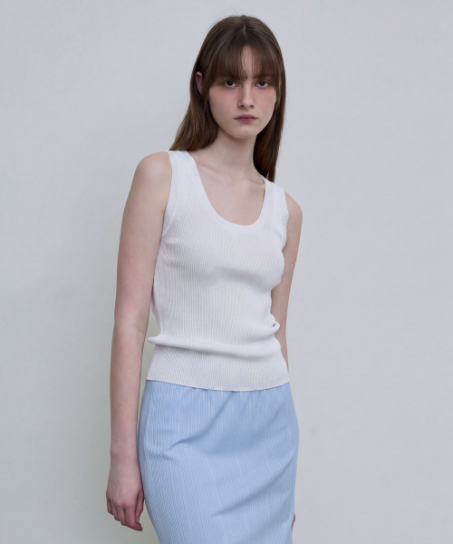 Basic Ribbed Tank Top [WHITE]