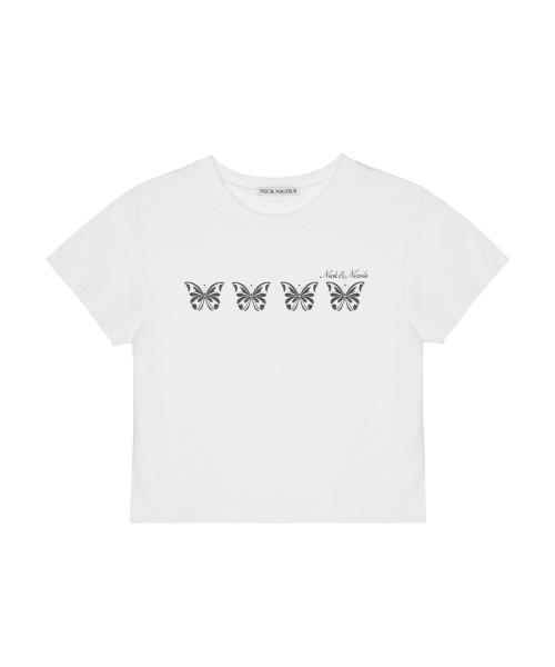 MINI BUTTERFLY GRAPHIC TOP_WHITE