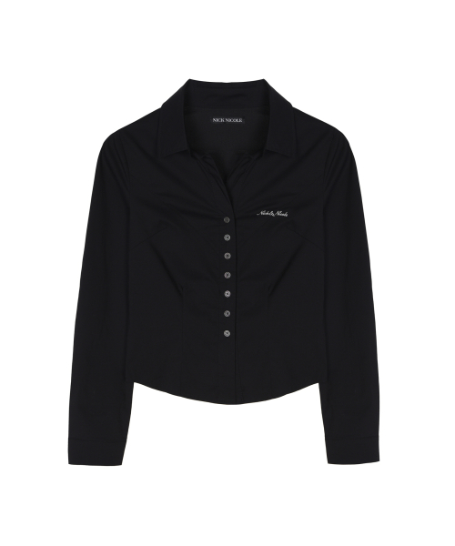 NICOLE SLIM FIT SHIRT_BLACK