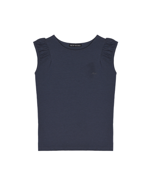 NICOLE SHIRRING SLEEVELESS TOP_NAVY