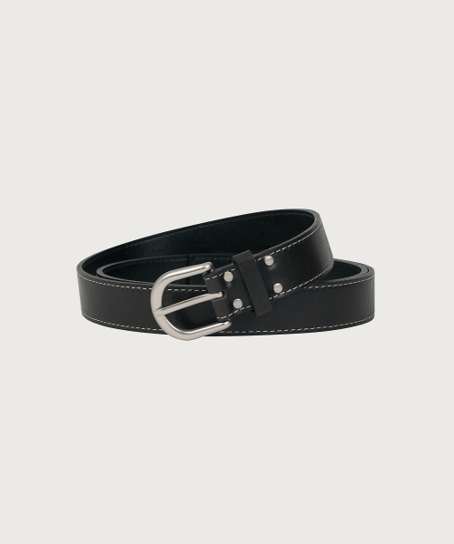Stitch Curved Leather Belt