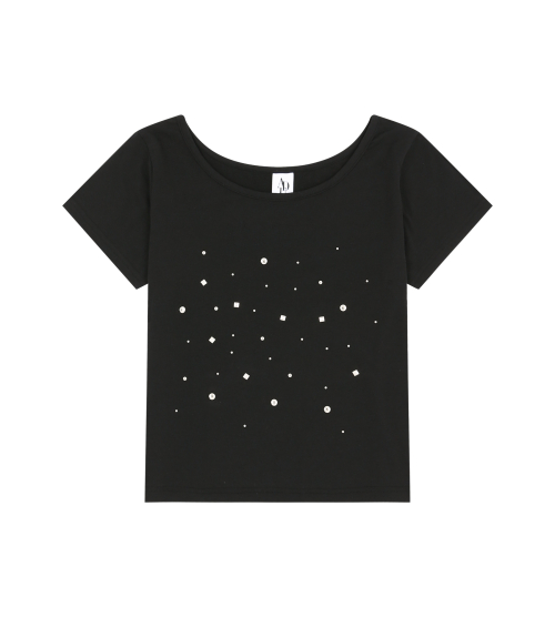 Stud Short Tee (Black)