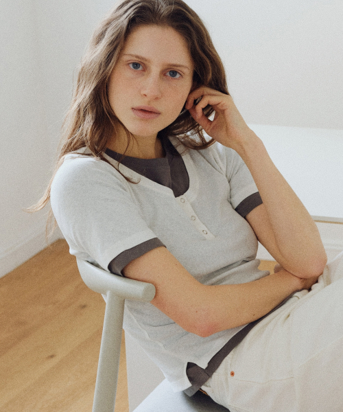 scooped cotton henry t-shirt (3colors)
