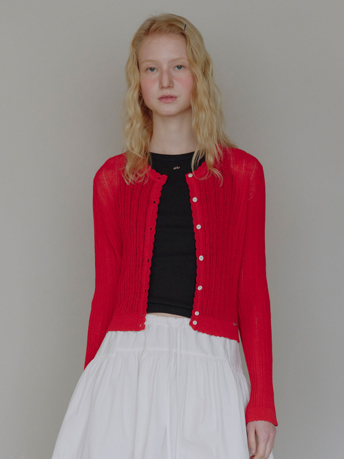 Scalloped Slim Cardigan MU2634CD304M