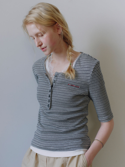 Stripe Slim T-Shirt MU2634TS316M