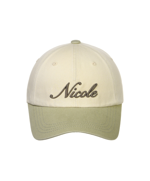 NICOLE LETTERING BALL CAP_BEIGE KHAKI