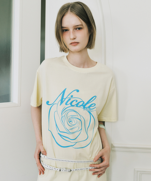 NICOLE ROSE SLEEVE TOP_YELLOW BLUE