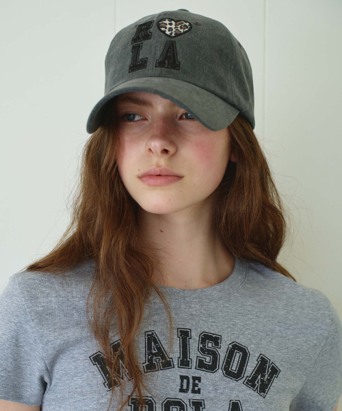 I LOVE ROLA PIGMENT BALL CAP CHARCOAL