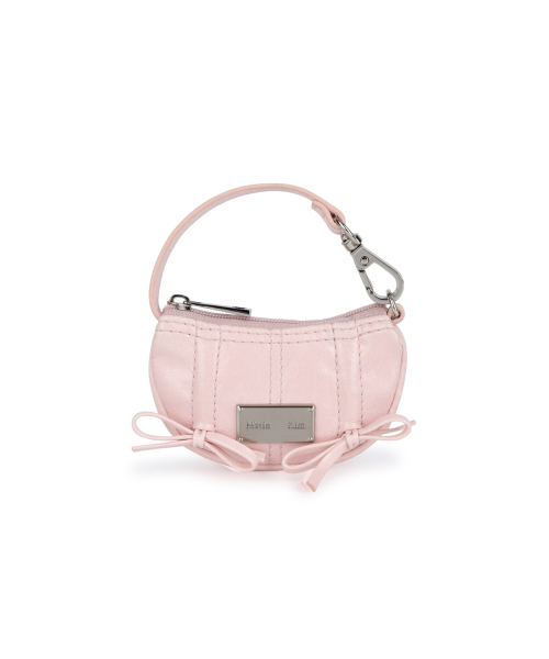 HALF SHIRRING RIBBON CHARM IN LIGHT PINK