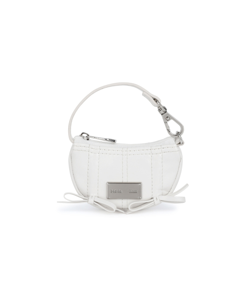 HALF SHIRRING RIBBON CHARM IN IVORY