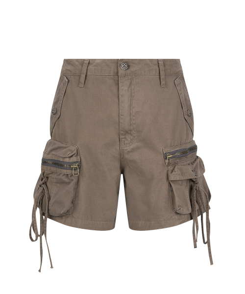 String Cargo Shorts_[Brown]