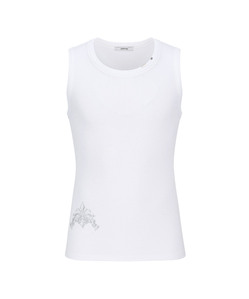Glitter Rib Sleeveless_[White]