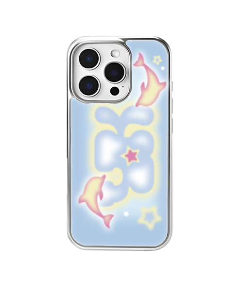 YK Dolphin Silver Epoxy Bumper Case