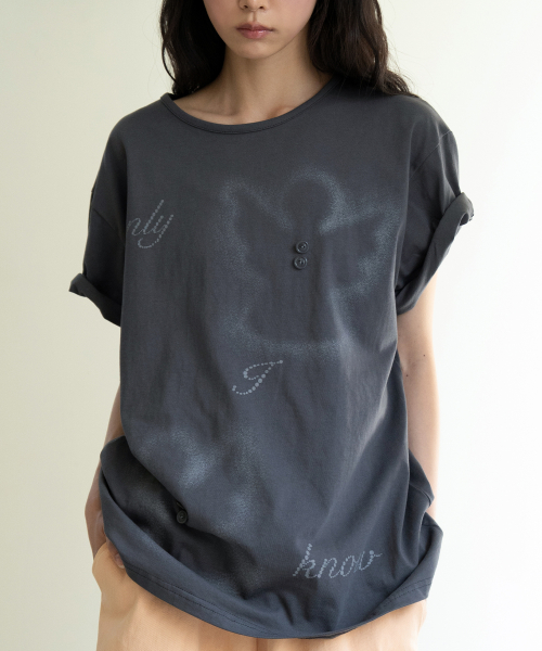 ANGEL BUTTON T (CHARCOAL)