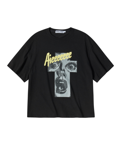 빈티지 크로스 오버핏 티셔츠[블랙]