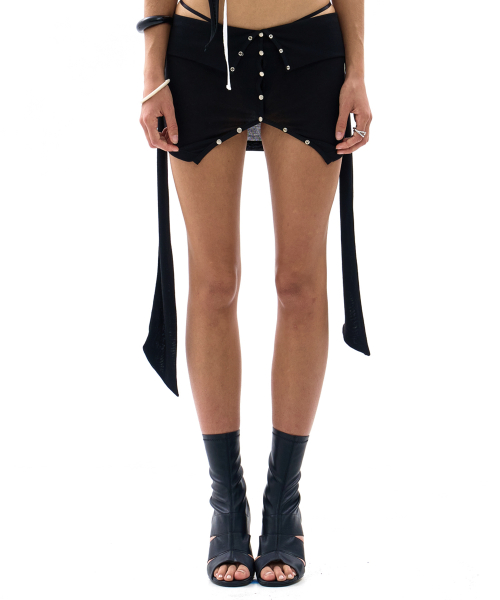 LENA SNAP LAYER SKIRT (BLACK)