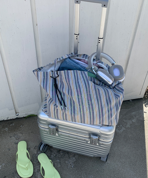 PATTERN LOGO SHOPPER BLUE STRIPE