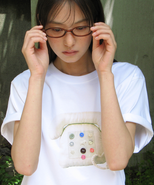 BUTTON RETRO TELEPHONE T SHIRT WHITE