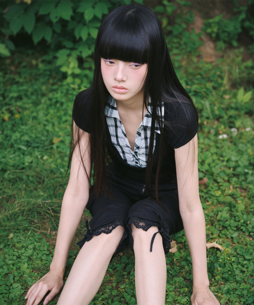 LAYERED COLLAR T MINT BLACK