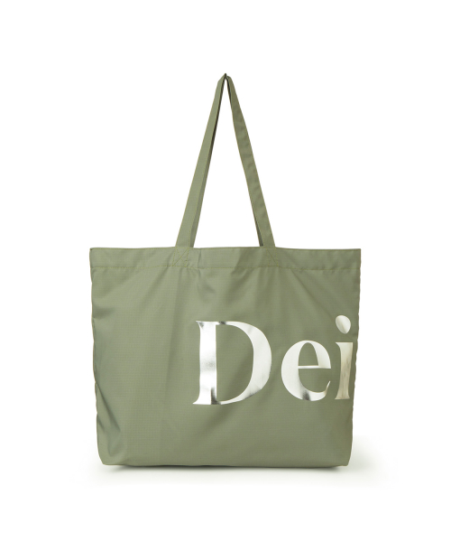 POINT LOGO SHOULDER BIG BAG IN KHAKI