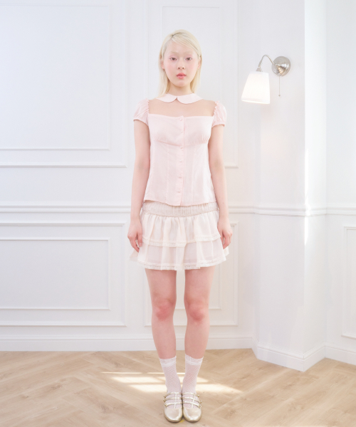 ODETTE TIERED SKIRT IVORY