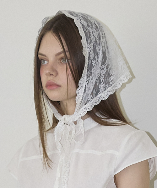 All Lace Triangle String Scarf 2color
