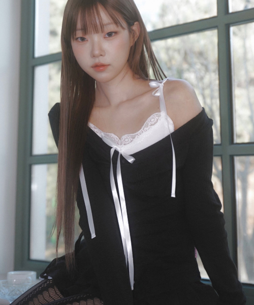 Ribbon lace sleeveless Top(4colors)
