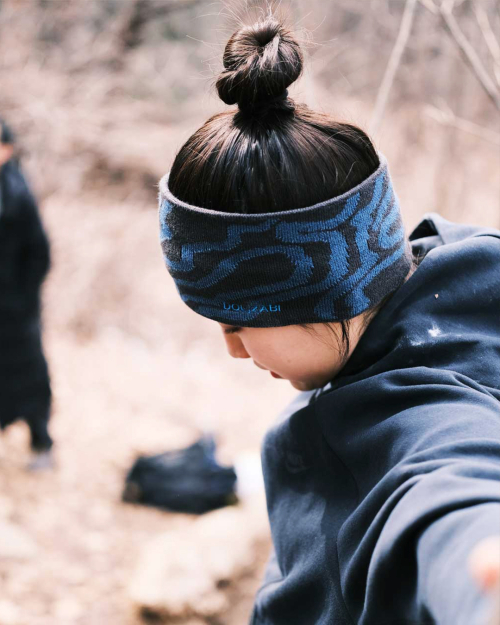 Contour Line Knit Hair Band (Blue)