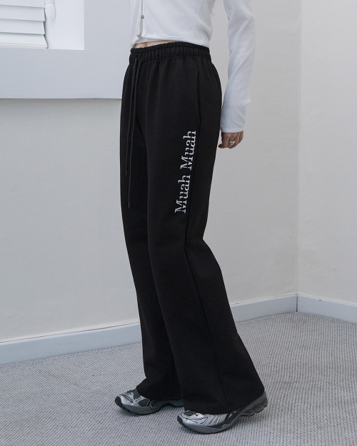 LOGO BOOTSCUT BANDING PANTS [BLACK]
