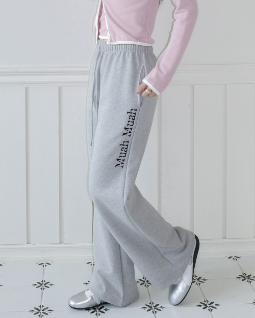 LOGO BOOTSCUT BANDING PANTS [GRAY]