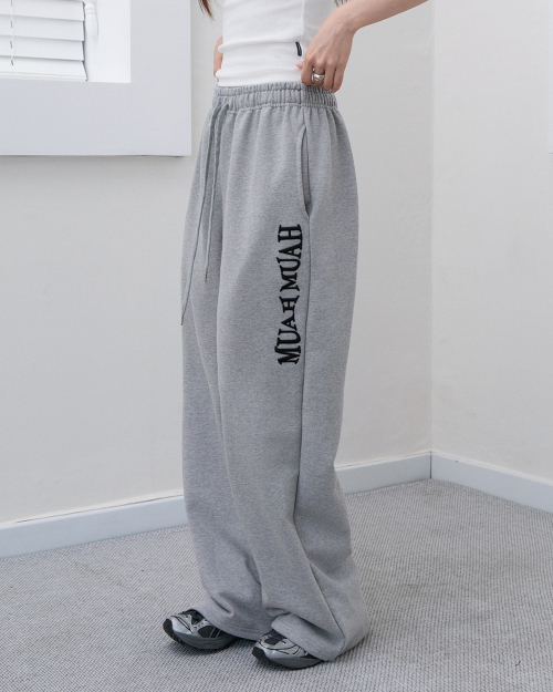 WAVE LOGO WIDE BANDING PANTS [GRAY]