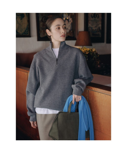 90s Quarter Zipup Knit Top Grey (TA6251A063)