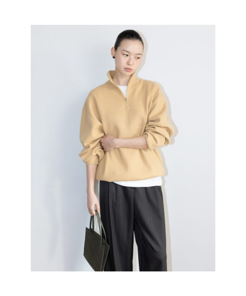 90s Quarter Zipup Knit Top Beige (TA6251A06A)