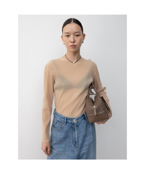 Teana Pleated Top Beige (TA6241A02A)