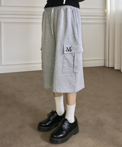 BENF SIDE POCKET BANDING BERMUDA PANTS UNISEX (3COLOR