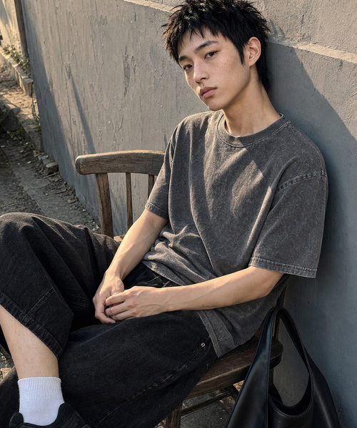 스톤 워시드 반팔티 (3color)
