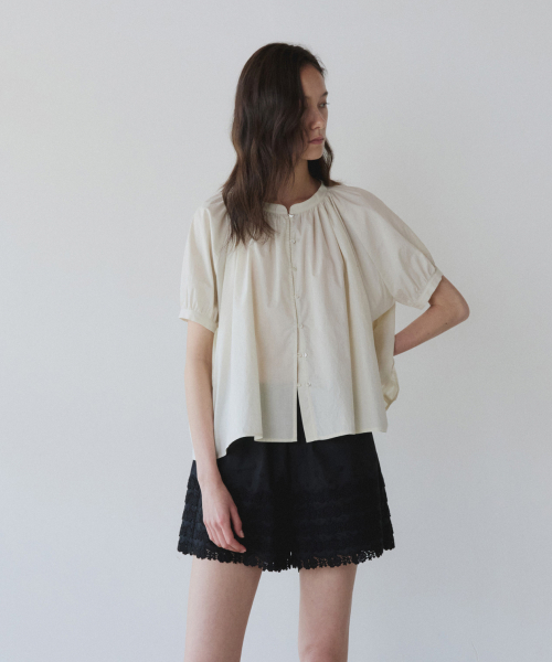 DRAPE RAGLAN BLOUSE, LIGHT BEIGE
