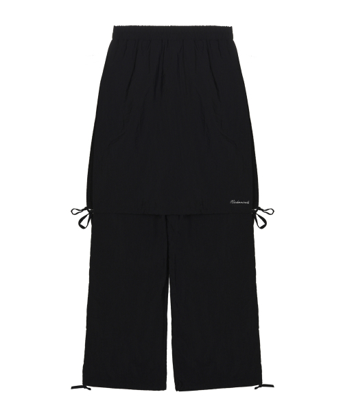 LAYERED STRING WRAP SKORT_BLACK