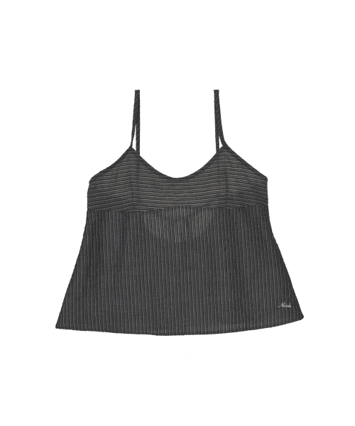 SHEER STRAP CAMI TOP_BLACK