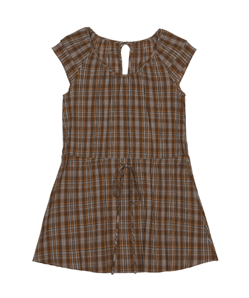 VINTAGE CHECK MINI DRESS_ORANGE