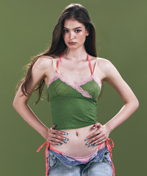 Flora Lace Sleeveless Top (Green)